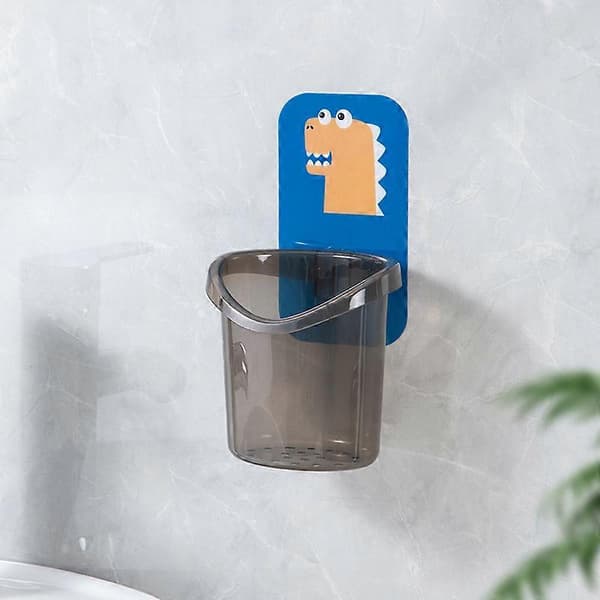 Set med 2 st väggmonterade tandborstmugg, tandborsthållare