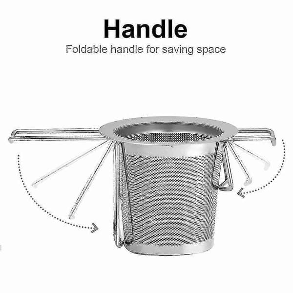 Tefilter af 304 mindre stål med foldbar, genanvendelig maske til løs te
