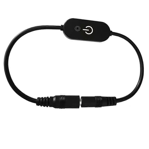JUNSUNMAY 30cm DC 5.5x2.5mm Hann til Hunn LED Berøringsdimmer Bryter Inline Kontroller for Enkelfarge
