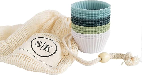 12-pack Standard Muffinformar i Silikon, 4 Färger, Återanvändbara, Tål Maskindisk