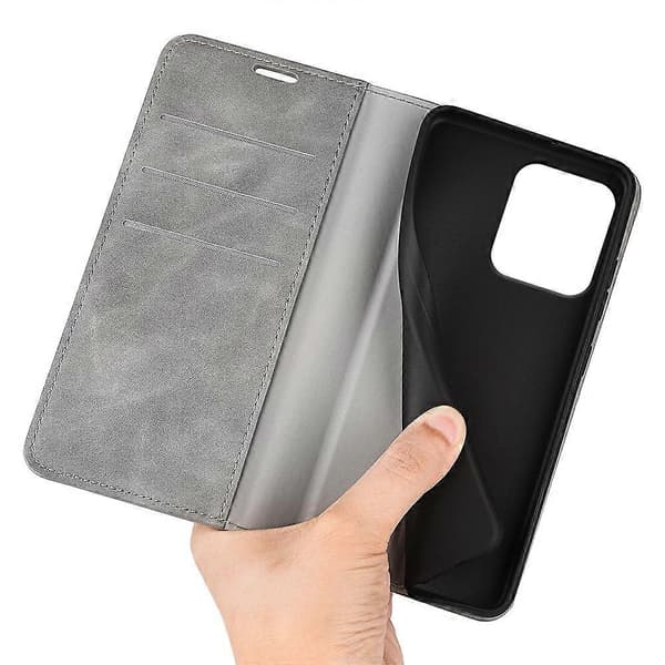 För Honor 200 Smart 5G/X7c 4G Mobiltelefonfodral Touch Läder Plånbok Telefonskyddsfodral - Grå (Grå)