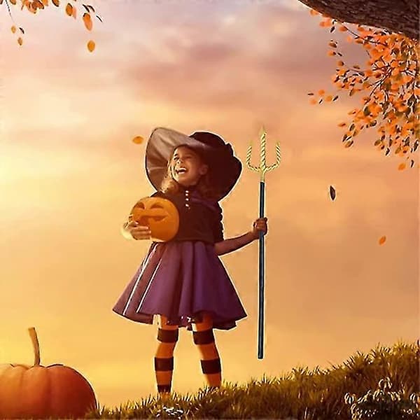 Dekorativ Trefork Legeting Halloween Trefork Rekvisit Trefork Legetøj (1 stk., Guld)
