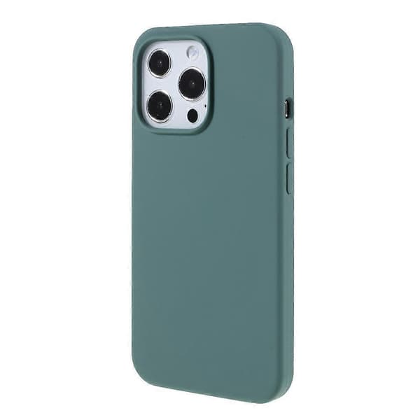 Passer til iPhone 15 Pro mobiltelefondeksel solid silikon støtsikkert mobiltelefon bakdeksel (mørkegrønn, mørkegrønn)