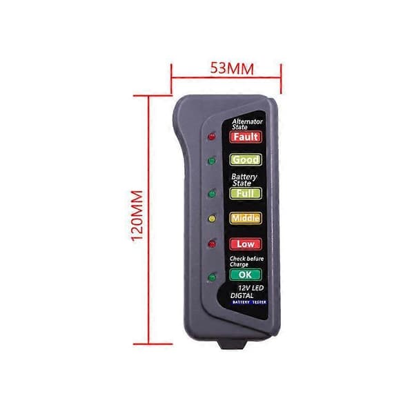 12V Batteritester LED-lys Bilbatteritester 12v Generator Batterianalysator til Auto Motorcykel