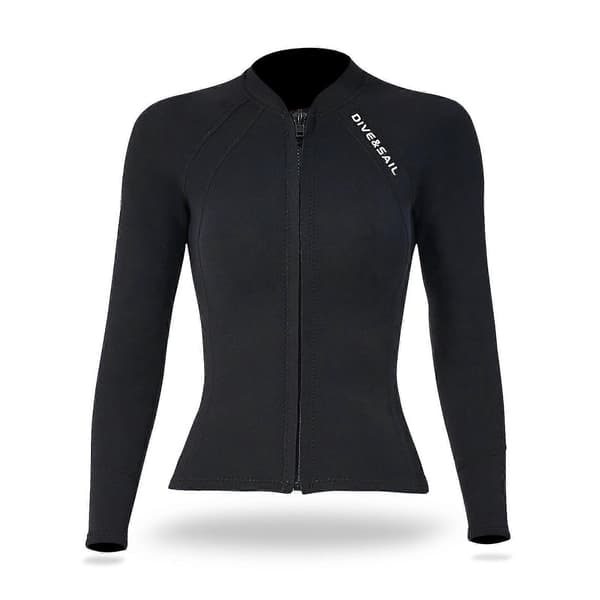 2mm Neopren Herr Dam Dyktop Med Dragkedja Fram Våtdräktsjacka (Dam, 2XL)