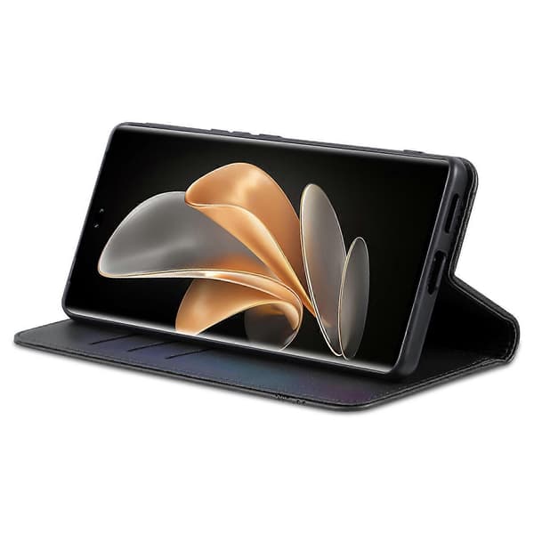 AZNS til Huawei nova 13 Pro 5G Mobiltelefon Cover Ko Læder Tekstur PU Læder Wallet Telefon Cover - Sort (Sort)