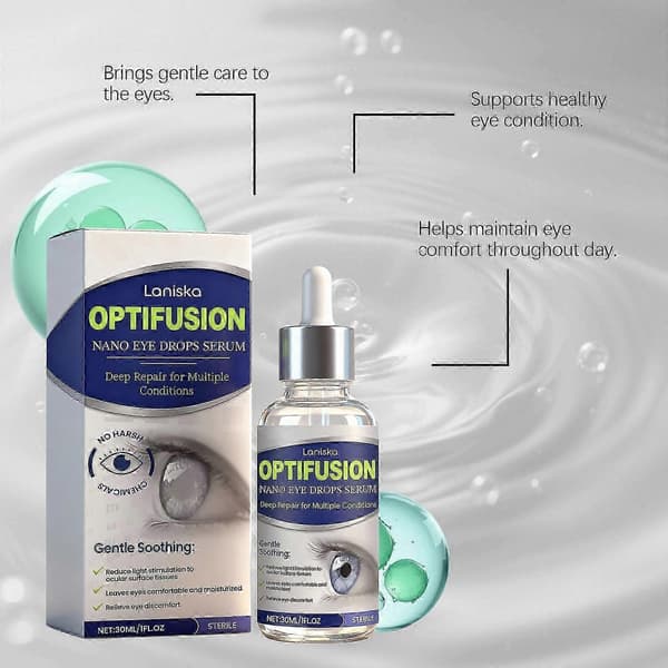 1-5x Optifusion ögondroppar, Herbionyx Nano ögondroppsserum, med lutein, vitamin C & E (5 st)