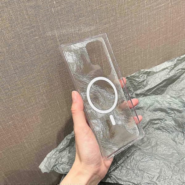 Magnetiskt telefonfodral för Samsung Galaxy S24 Ultra, gradientfärg TPU+PC skyddsfodral - Blå (Blå)