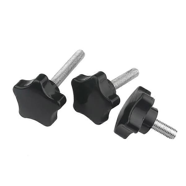 10 stk. stjerneformede grebsskruer, Increway rillede skruer, M6x40 ledningsklemme knop sort plastikknop