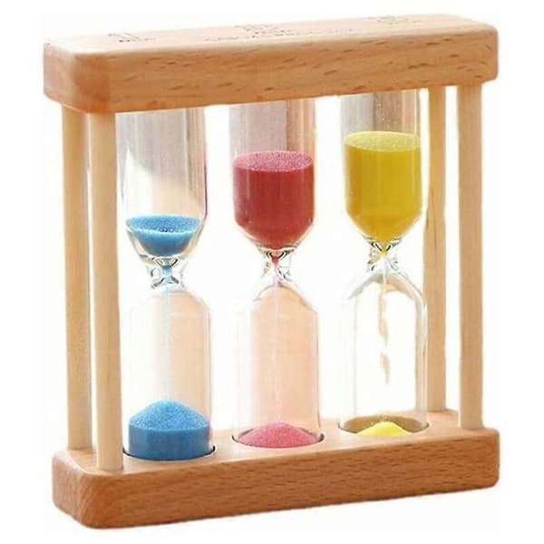Sandtimer i tre 3 i 1 Timeglass Timer Mini Timeglass Klokke for Matlaging Tannpuss, Sand Timing Spill for Barn, Sand Timing Dekorasjon