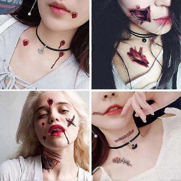 30 Halloween - Sår tatuering / Tatueringsdekaler