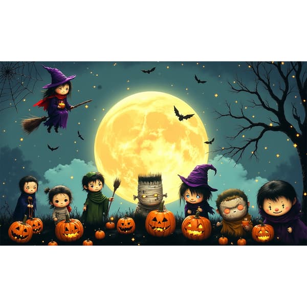 Halloween bakgrunnsklede festlig atmosfære dekorasjon-279