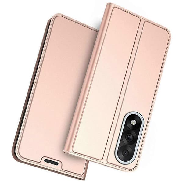 PU-läderfodral med kortfack och stativ för OnePlus Nord 5 5G (Roséguld)