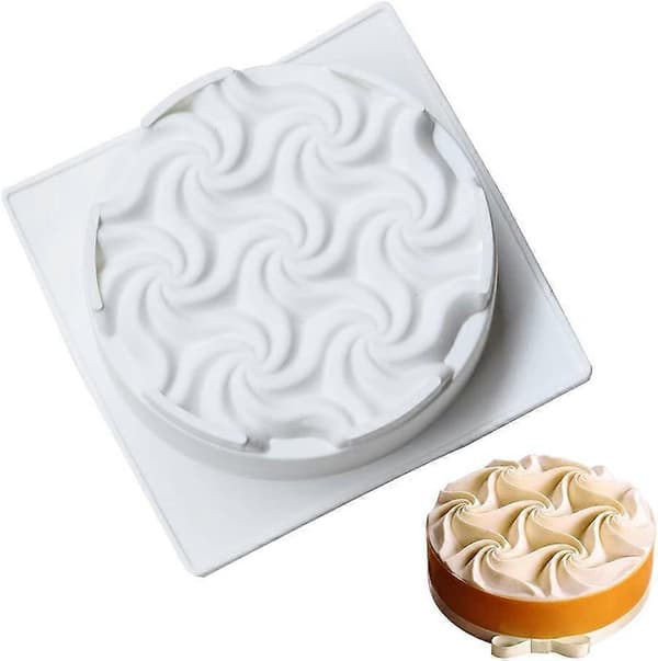 En Form Stor Bakform i Silikon för Gelé, Moussetårta, 3D Spiralformad Silikon Nonstick