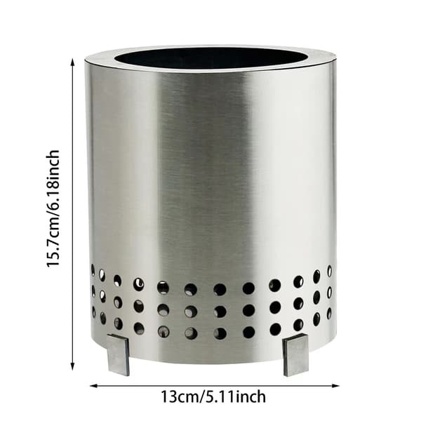 Udendørs grill i rustfrit stål, tøndegrill til trækul (sølv)