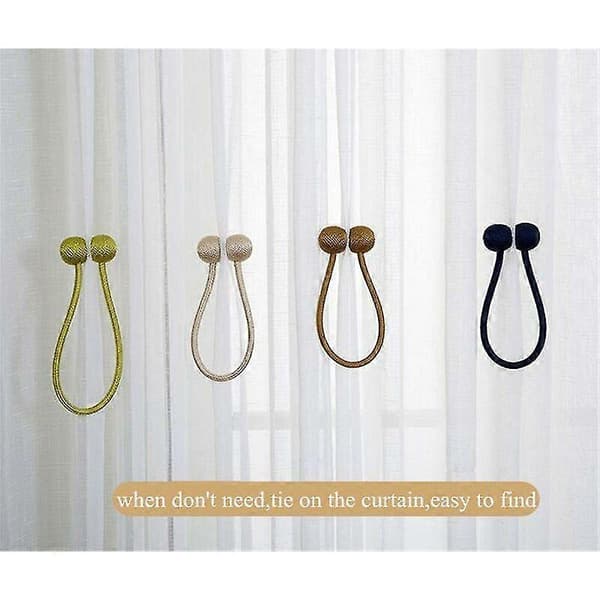 Magnetisk spænde, magnetisk gardinbind, gardinspænde, flettet bind, 2 stk. (Beige)