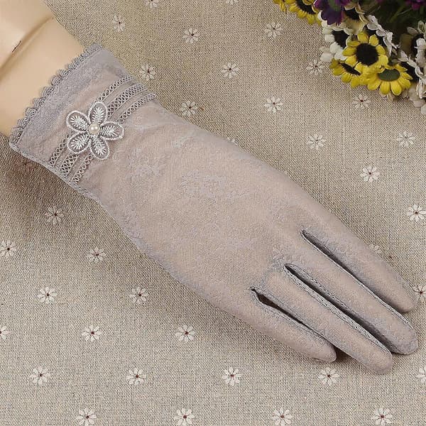 Dame Sommer Kørehandsker Retro Blonde Blomster Hulmønster Anti-Slip Handsker