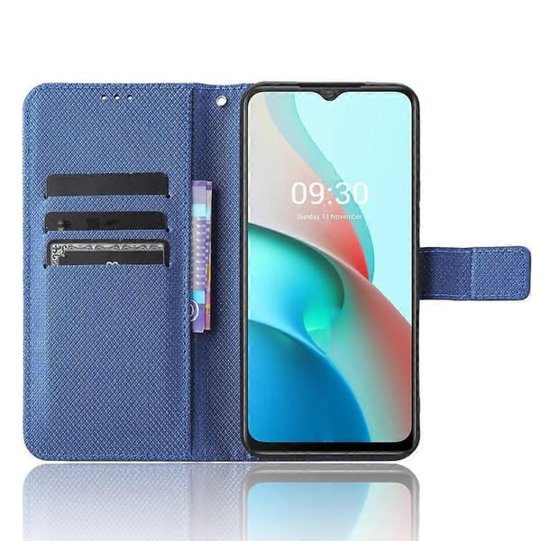 Læder telefoncover med diamanttekstur til Itel S18 S663L (Blå)