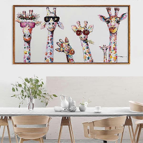 Graffiti Konst Canvas Målning Giraffer, 30*60cm