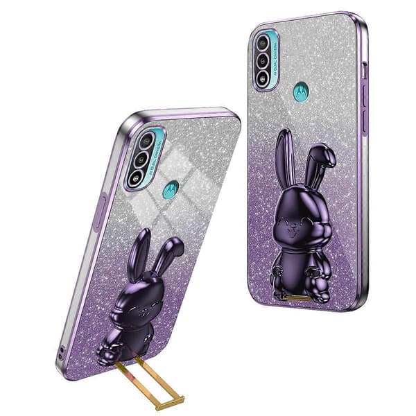 För Motorola Moto E20 PC+TPU mobiltelefonfodral med stativ baksida (Typ B)