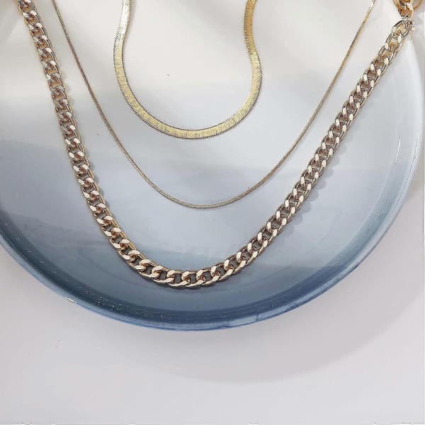 Boho Lagdelt Slangekæde Halskæde Guld Tyk Cuba Kæde Halskæde Mode Sildeben Choker Halskæde