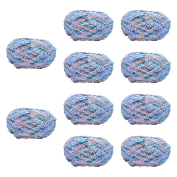 Skrubbegarn for oppvaskkluter Assorterte farger 10 nøster Tilbehør Polyester DIY (Blå)