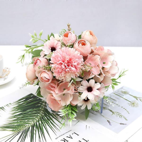 Vakre Kunstige Blomster Blomsterbukett Hjemmedekorasjon (31cm)