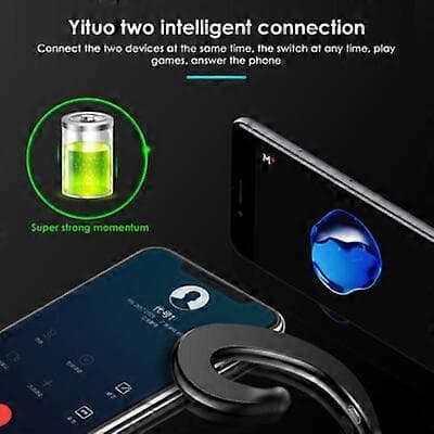 2×Benledning Krok Hörlurar Bluetooth Trådlösa Stereo Hörlurar Öronsnäckor Sport