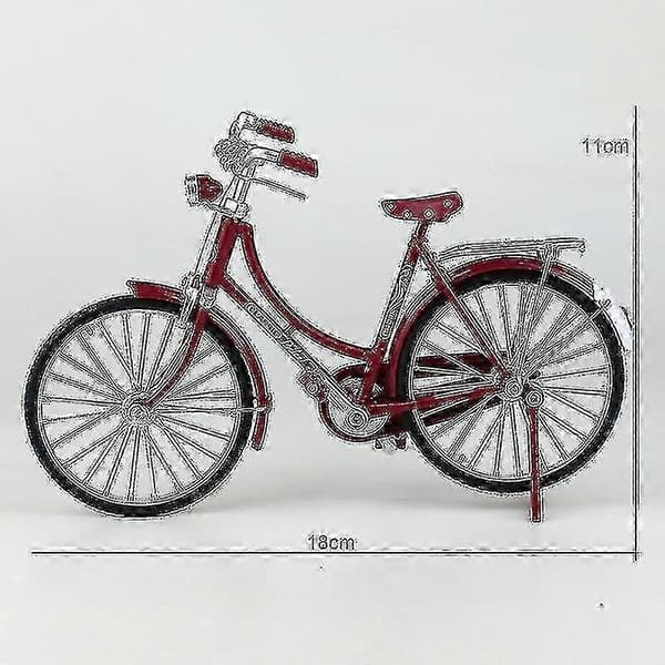 1:10 Legering Klassisk Retro Cykel Modell Ornament (Röd, Damstil)