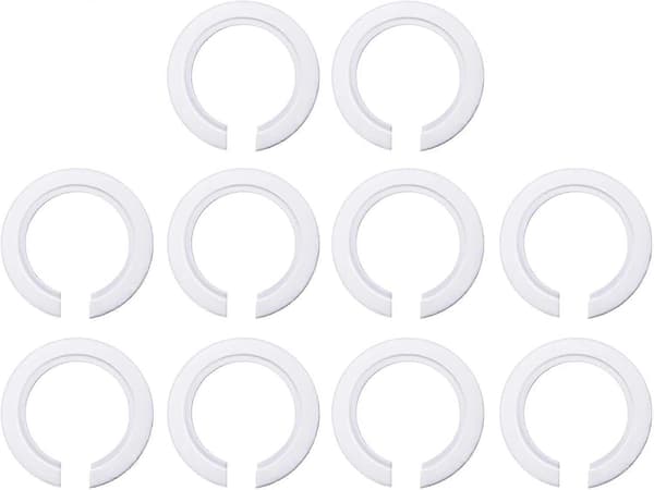 10 stk. Plast Lampeskærm Konverteringsring E27 til E14/B22, E27 Lampeskærm Reduceringsskive, 42 mm til 29 mm med Duplex Fikseringsring, Hvid