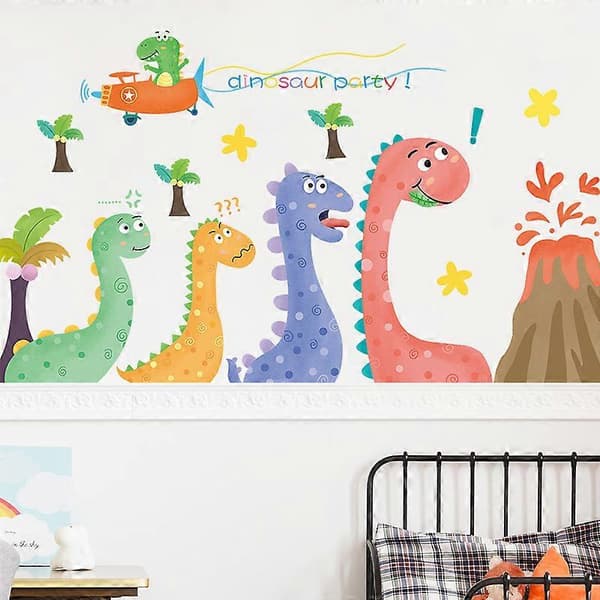 Dinosaurieparty Väggdekor Väggdekal Väggdekoration för Sovrum Vardagsrum