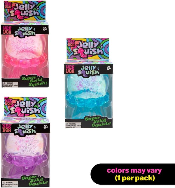 NeeDoh Jellyfish Jelly Squish Stress Fidget Sensorisk Klemmelegetøj til Børn og Voksne, Ny model Pink 1pcs