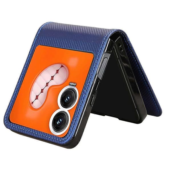 Til Infinix Zero Flip 5G Mobiltelefon Etui PU Læder + PC Kortholder Mobiltelefon Etui - Blå (Blå)