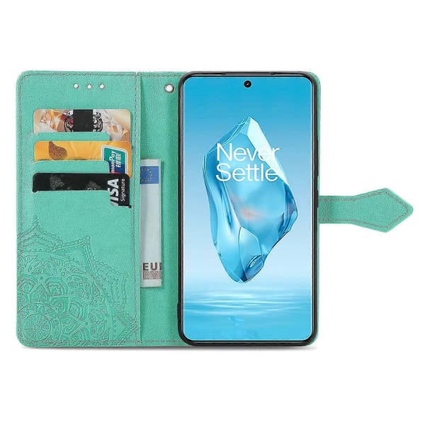 Plånboksfodral Mandala Blomma Läder Telefonskydd Ställ Visning - Grön (Grön) för OnePlus Ace 3 Pro 5G