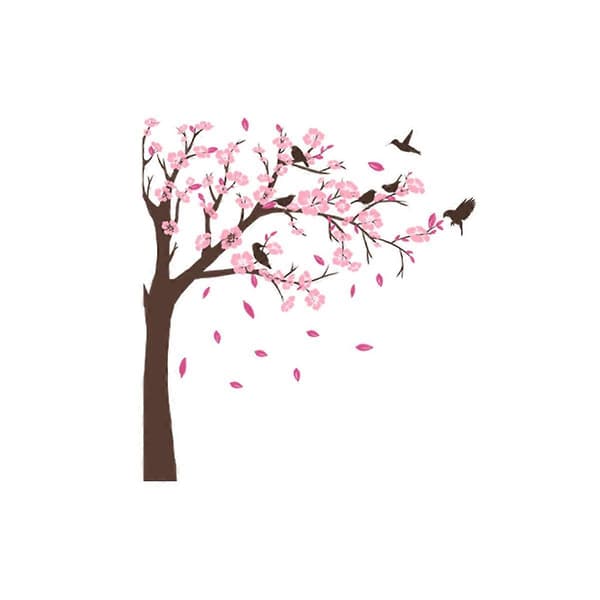Väggdekor träd blommor fåglar väggdekoration för vardagsrum, sovrum