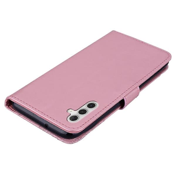 För Samsung Galaxy A16 5G/4G Uggla Blomma Tryck Läderfodral Plånbok Telefonfodral med Axelrem - Roséguld (Roséguld)