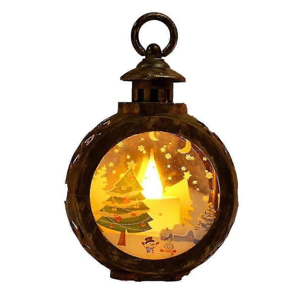 Juledekorasjonsutstyr LED Liten Rund Lampe Bærbar Lykt Gave Vindusdekorasjon (Stil A)