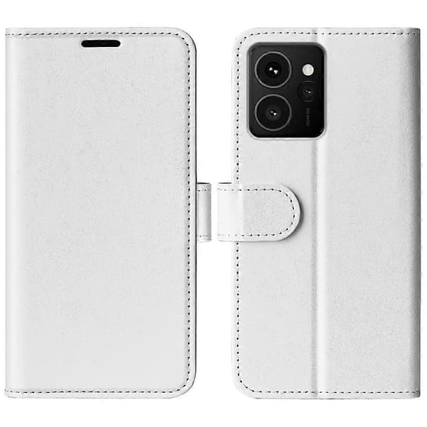 För HMD Skyline Plånboksfodral Crazy Horse Textur Ställ Läder Telefonfodral - Vit (Vit)
