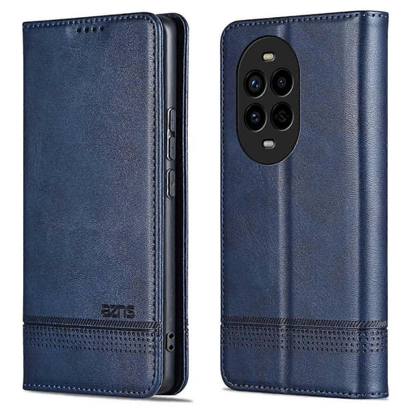 AZNS för Huawei nova 13 Pro 5G Mobiltelefonfodral Kohud Textur PU Läder Plånboksfodral - Blå (Blå)