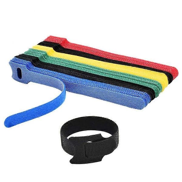 Kabelbinder, sorte justerbare genanvendelige selvgribende kabelbindere (100 stk. 150 x 12 mm)