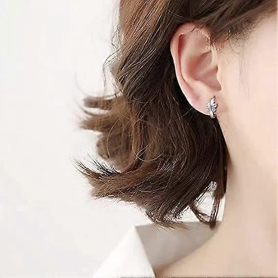 Søde sommerfugle sove små hoop øreringe sølv 925 CZ krystal huggie runde brusk tragus mini hoops øreringe øremanchetter piercing fine smykker Gi