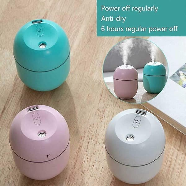 Bærbar Mini Luftfukter 200ml Stor Kapasitet USB Stille Kjølig Fin Tåke Aroma Diffuser Skrivebord Stille Luftfukter for Hjemmekontor Biler (Grønn)