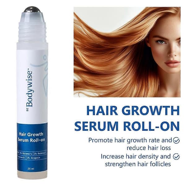 Be Bodywise Hair Growth Serum, 3% Rosmarin Hår Roll On Essens - 25ml (4 STK)