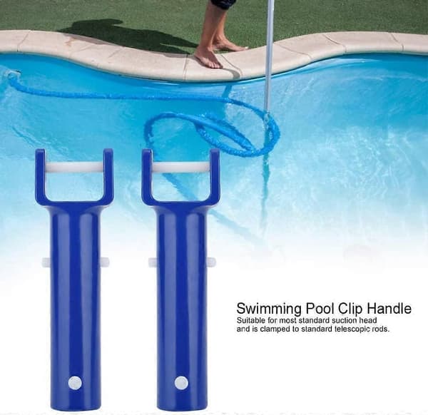 Pool V Hode Håndtak Bassengbørste Hode Håndtak Pool V Klips Hode Håndtak Erstatningstilbehør Bassengbørste 2 STK Blå plast