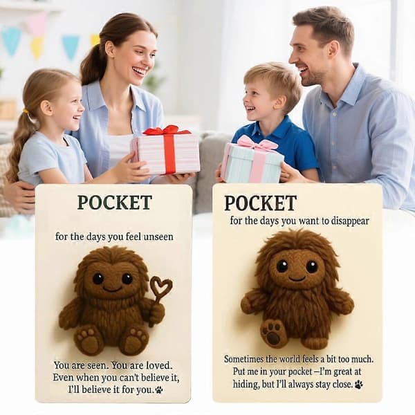 Lomme-Bigfoot - Lodden liten oppmuntrer omfavner positiv Bigfoot (A)