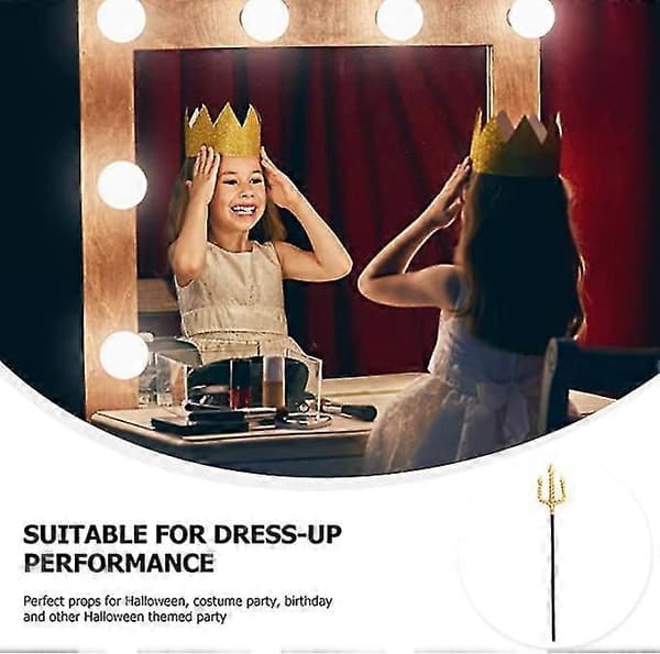 Dekorativ Trefork Legeting Halloween Trefork Rekvisit Trefork Legetøj (1 stk., Guld)