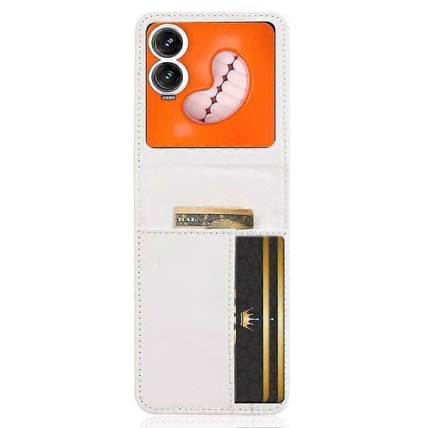 Infinix Zero Flip 5G -puhelin kotelo PU-nahka + PC-korttipidike - Valkoinen (Valkoinen)