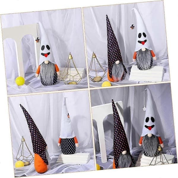 1 st Halloween Docka Dekorativ Docka Ansiktslös Docka Halloween Ansiktslös Docka Tomte Docka Halloween Dvärgdocka Halloweenfest Vit