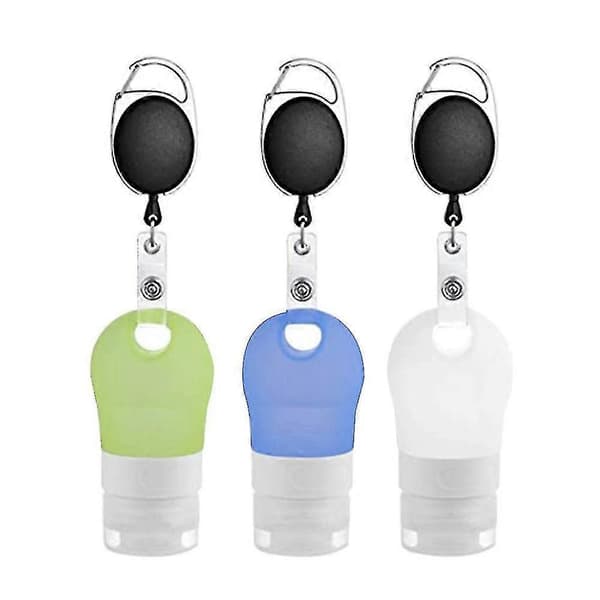 Reseflaskor i silikon, set, tomma behållare för handsprit - 3 st (38 ml)