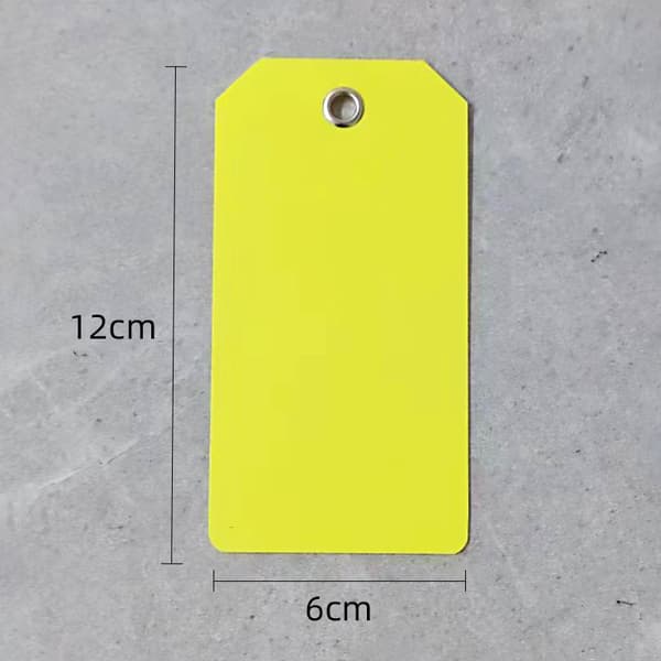 100 kpl 6*12cm muovisia lähetystarroja värillinen tyhjä tarra vedenpitävä ripustuslappu